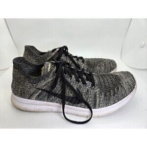 Nike Free RN Flyknit Shoes Women's 9 Black White Oreo Running Athletic Sneakers